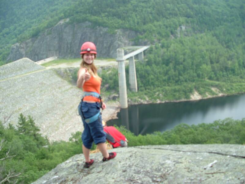 Rappeling over a cliff
